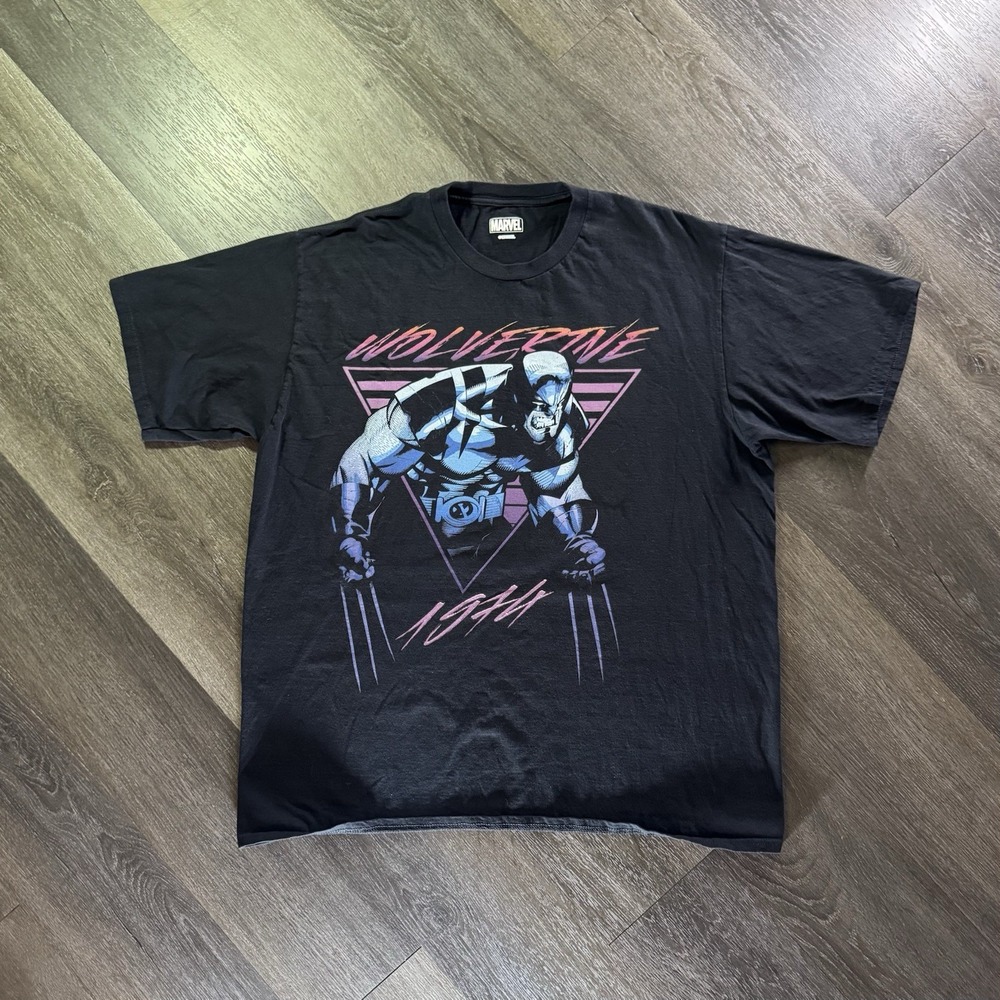 Wolverine 1974 T Shirt Mens 2XL Large Black Lightweight Avengers Marvel